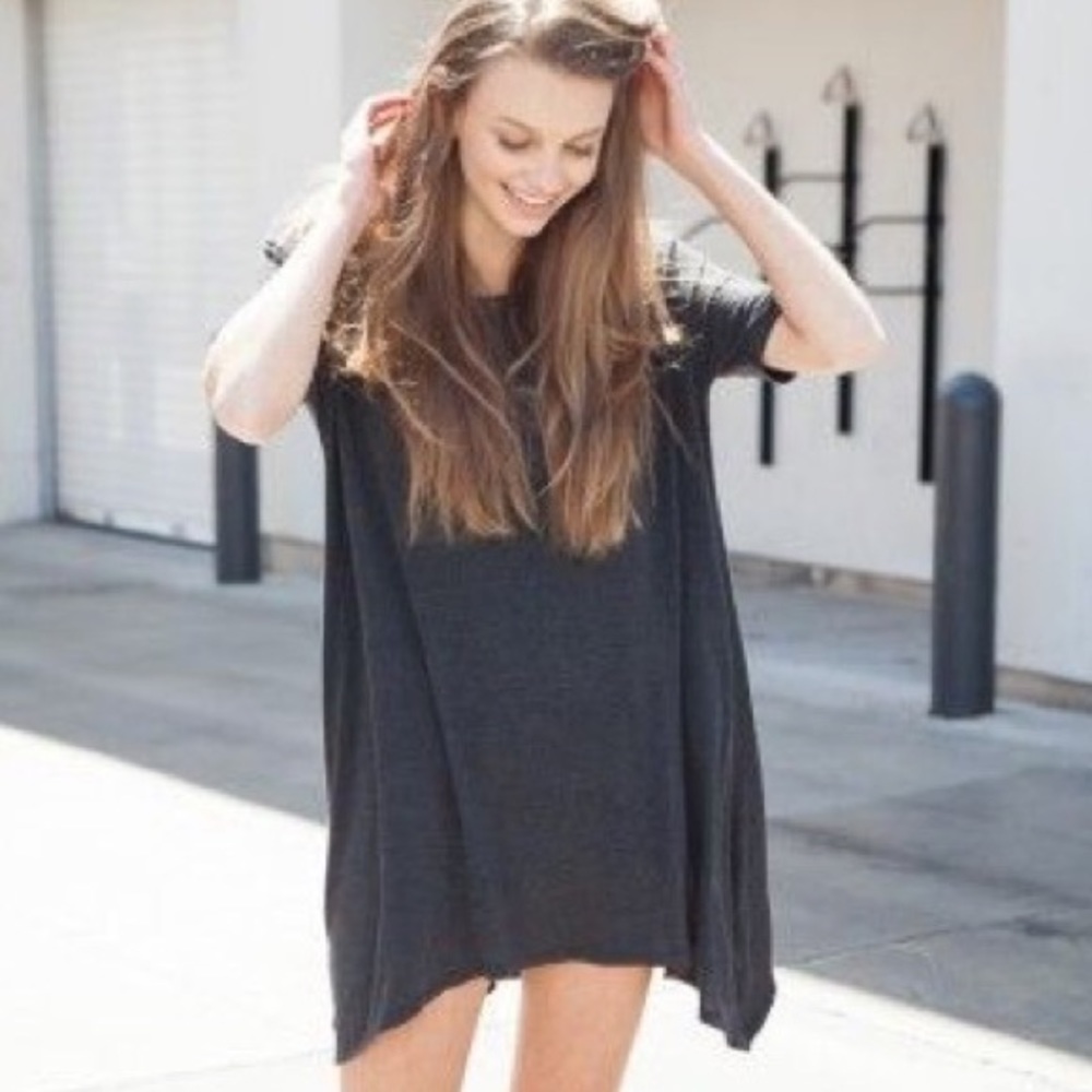 Brandy Melville Charcoal Grey T-Shirt Dress