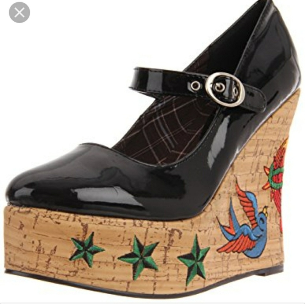 Penthouse Kat tattoo wedges