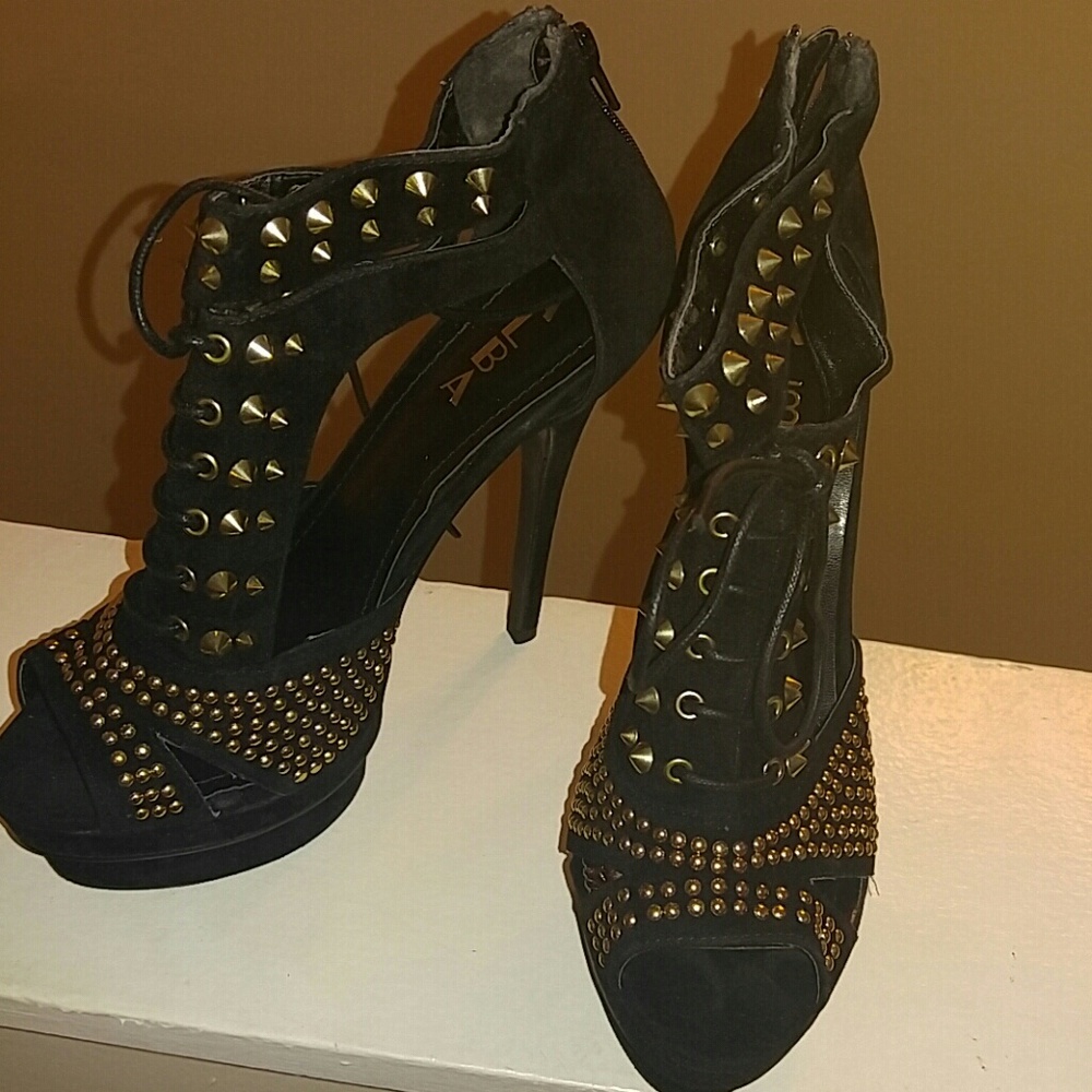Studded black heels