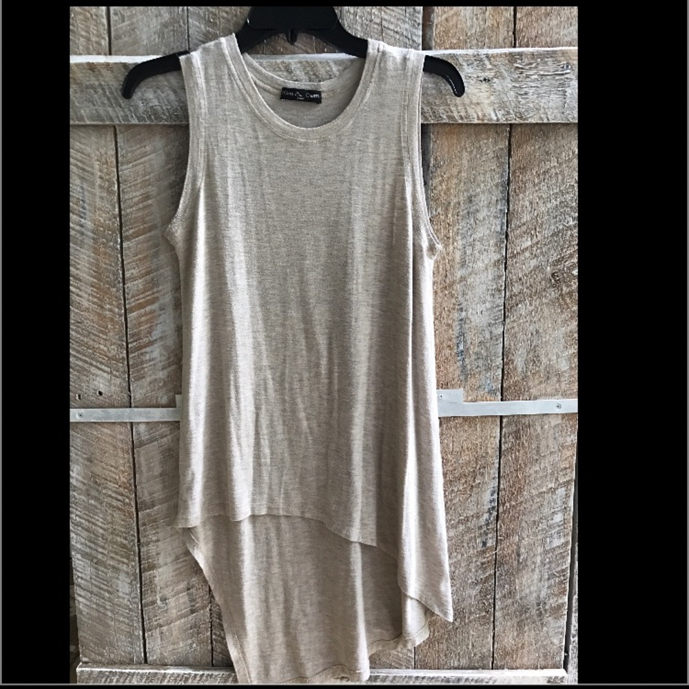 •Tan Angled Tank•