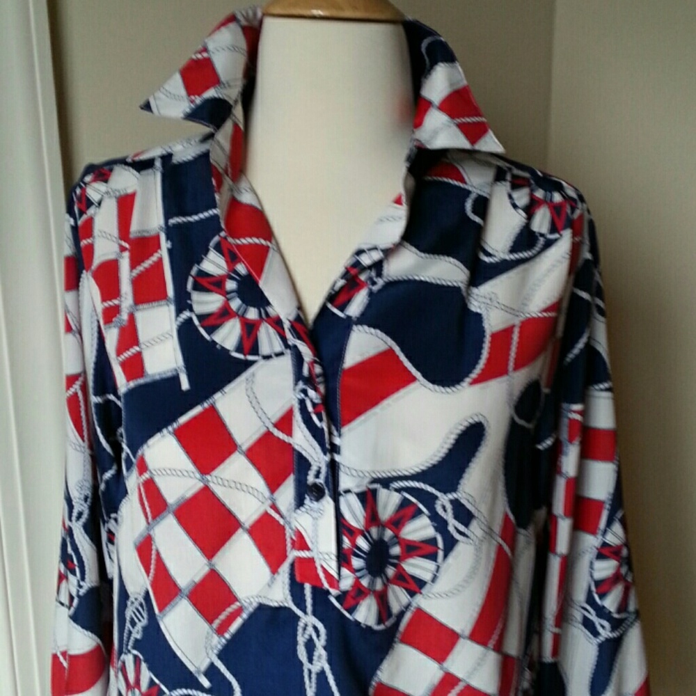 SALE: Vintage Nautical Blouse California  Sz 6