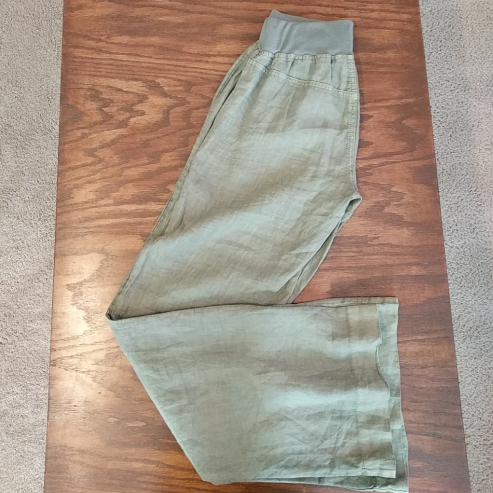 Bella Dahl drawstring wide leg linen pants