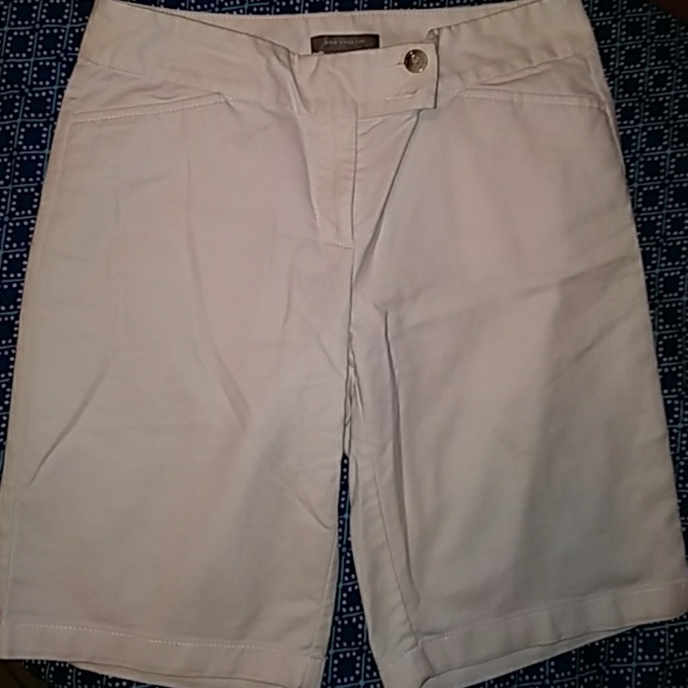 Ann Tylor white shorts from the curvy fit line.