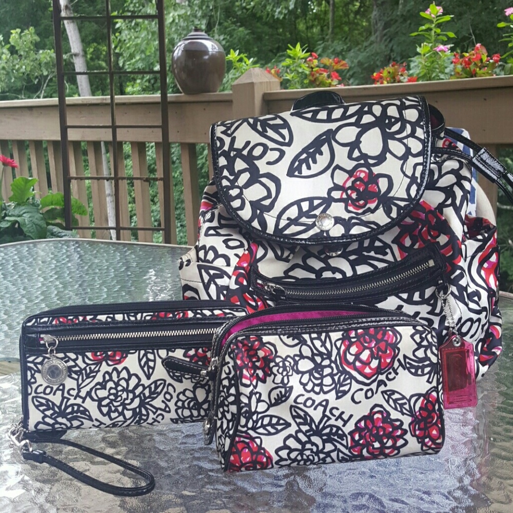 FALL FLORAL Coach backpack bundle