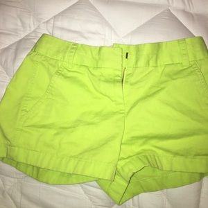 J.Crew neon green shorts