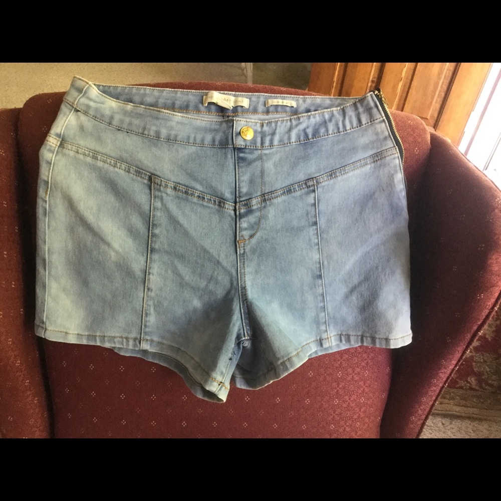 High Rise ~ Jean Shorts ~ side Zipper ~ SASSY
