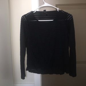 Striped see thru long sleeve