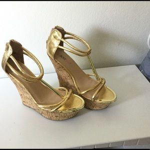 Gold wedges JUST FAB