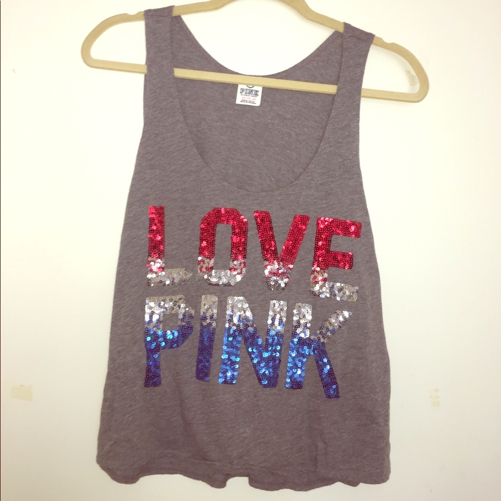 PINK sequin tank top