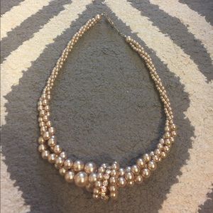 Champagne colored pearl like necklace