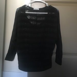 See thru black mid long sleeve