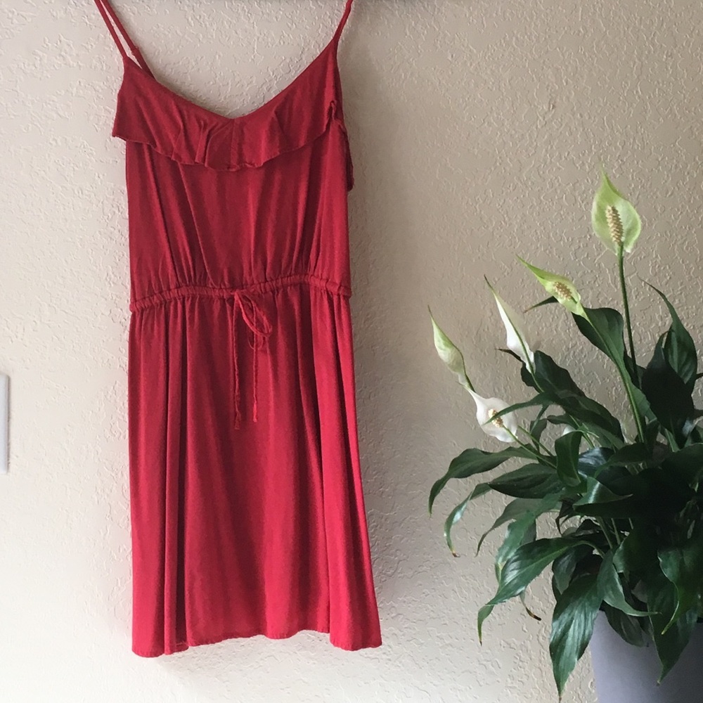 ❤️RED SUMMER H&M SPAGHETTI STRAP TIE WAIST DRESS❤️