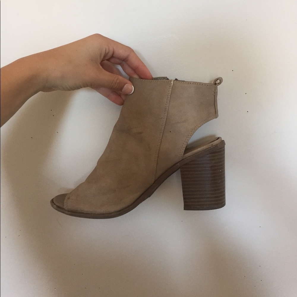 Open Toe Zip Up Heels