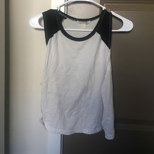 Black and white muscle tee