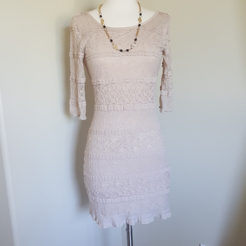 Beige lace dress