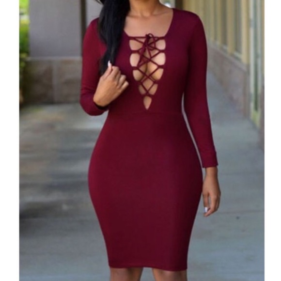 Red suede midi dress - Picture 1 of 2