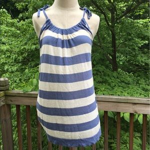 Banana Republic Blue Striped Sleeveless Tank Top S