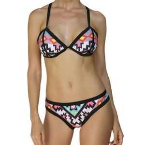 Aztec print two piece bikini set