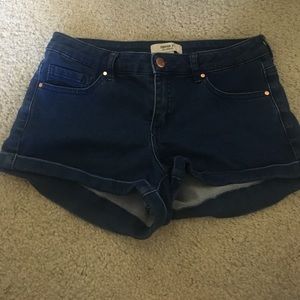 Dark wash regular waist shorts