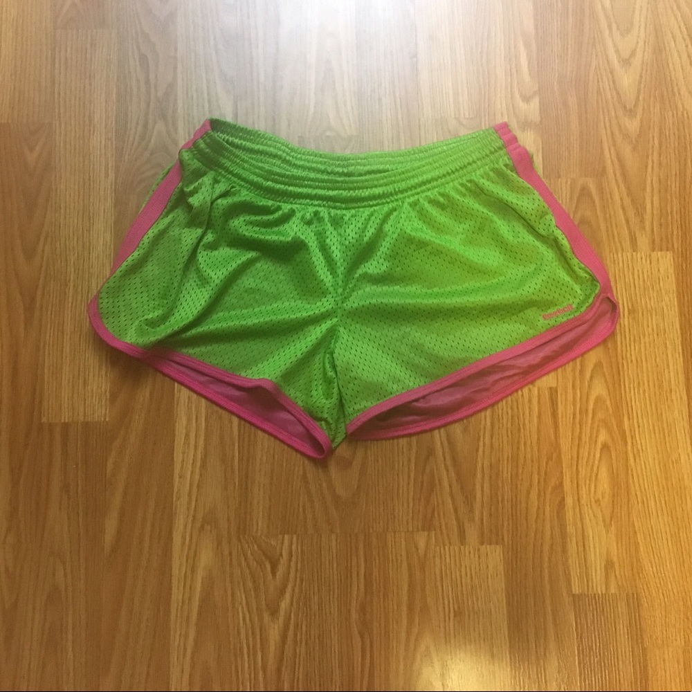 Bright green sports shorts