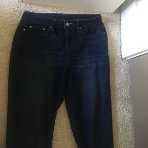 Dark wash skinny jeans