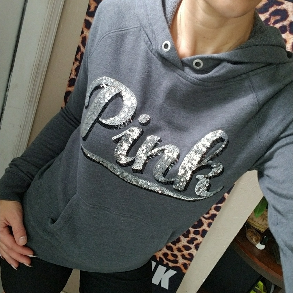 Rare Euc, vs pink bling pullover hoodie