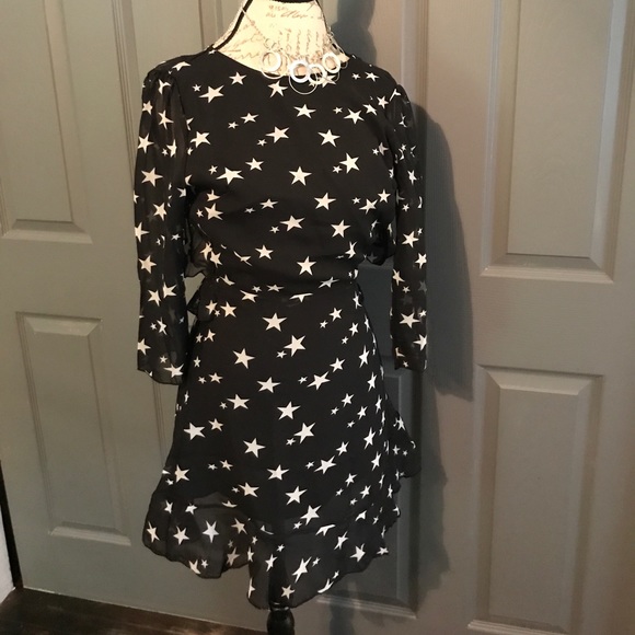 Dresses & Skirts - Black summer dress with white stars