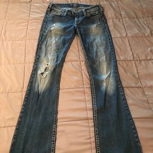 Silver Jeans "Tuesday" Vintage Wash Low Rise Jeans