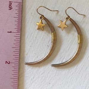 Fun burnished vintage gold bronze 🌙 & lucky stars