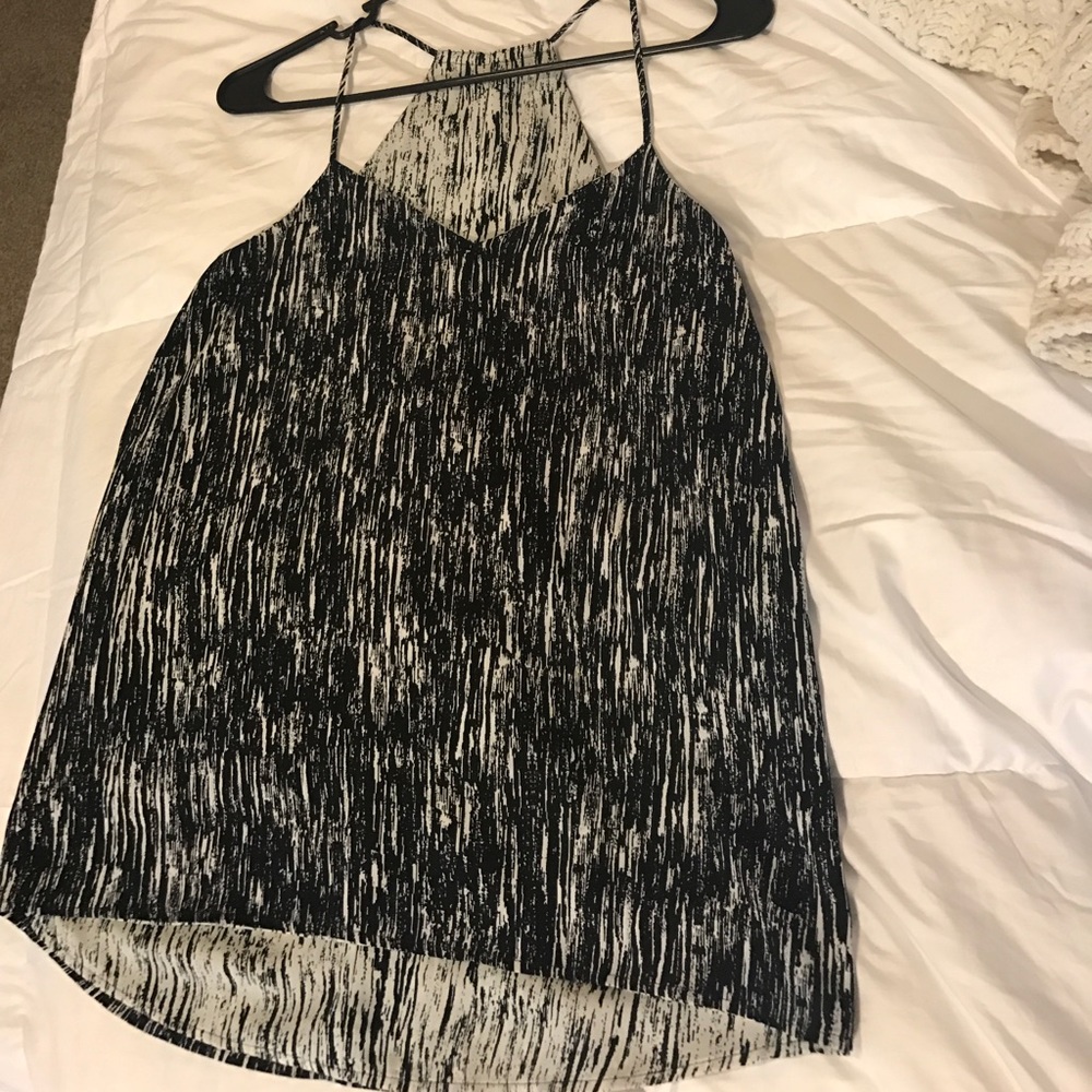 Express black and white patterned reversible tank