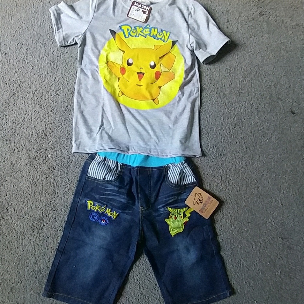 NWT Boys Pokemon Go shirt and shorts