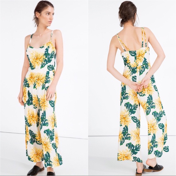 🌻Zara Floral Multicolor Printed Flowing Jumpsuit - Picture 4 of 8