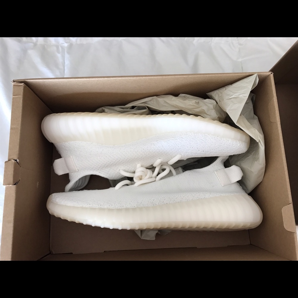 All white Yeezys