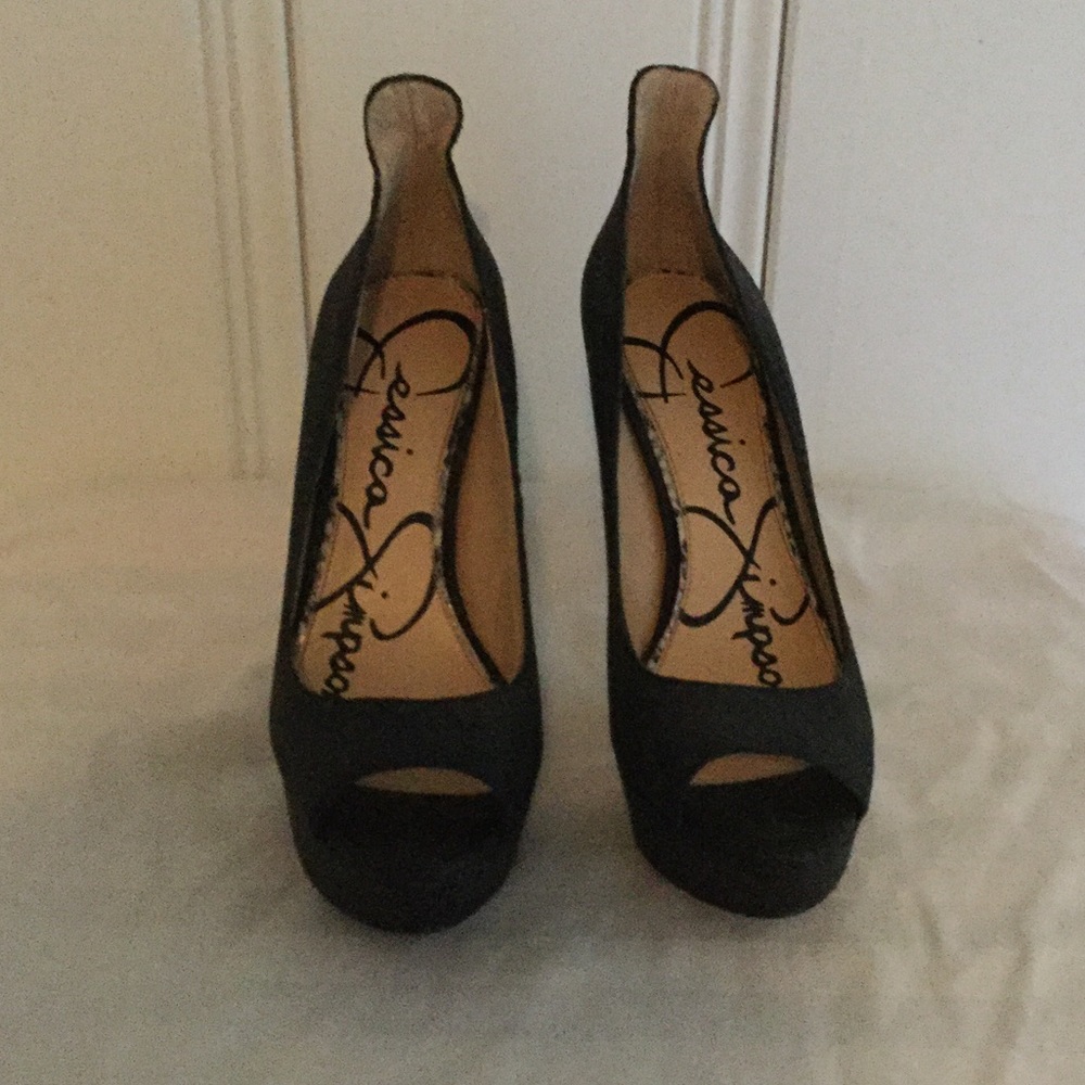 Jessica Simpson black stilettos