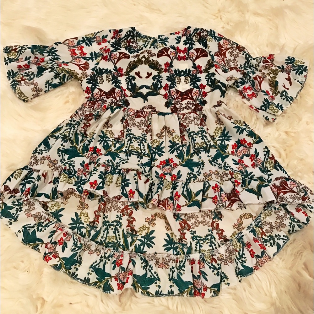 Girls Floral High Low Top