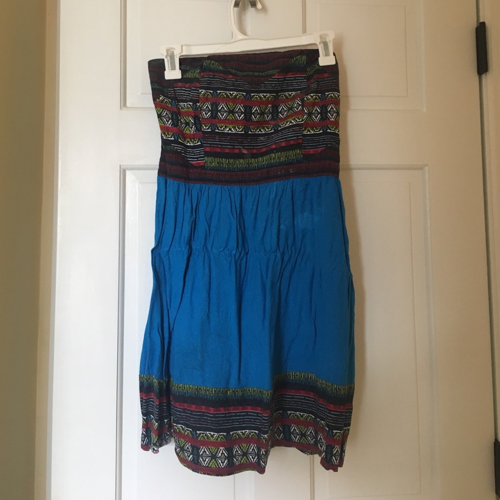 Urban Outfitters Blue Strapless Dress