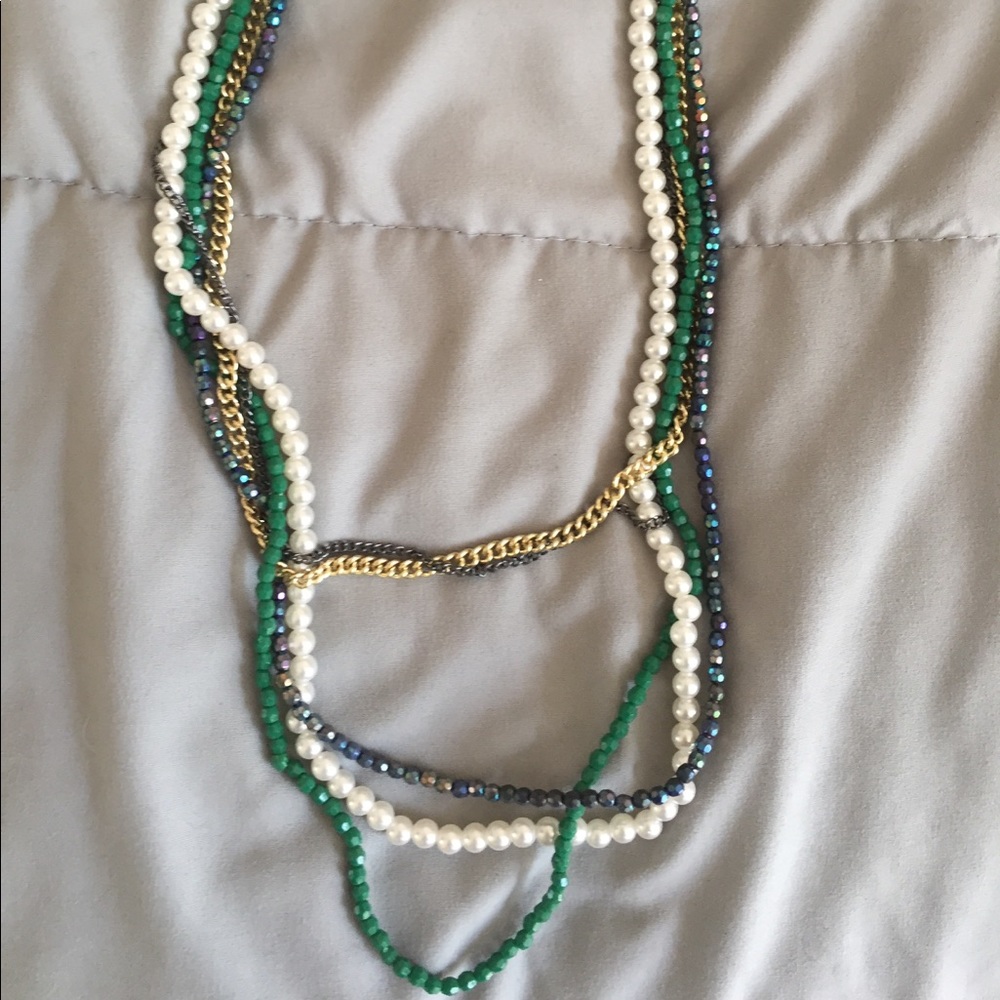 Multi color long necklace
