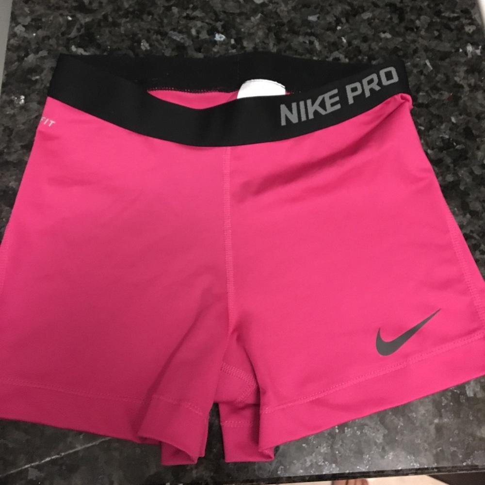 Pink Nike pro shorts