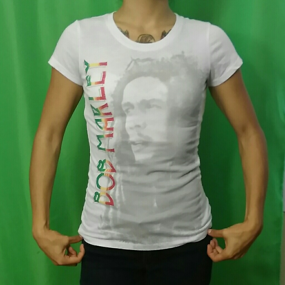 White Bob Marley Shirt