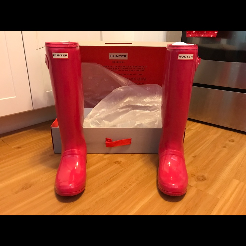 Pink Hunter rain boots