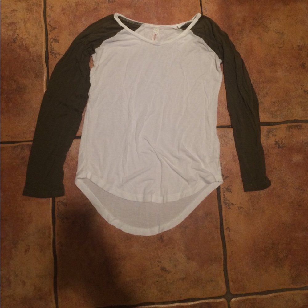 white and green baseball tee