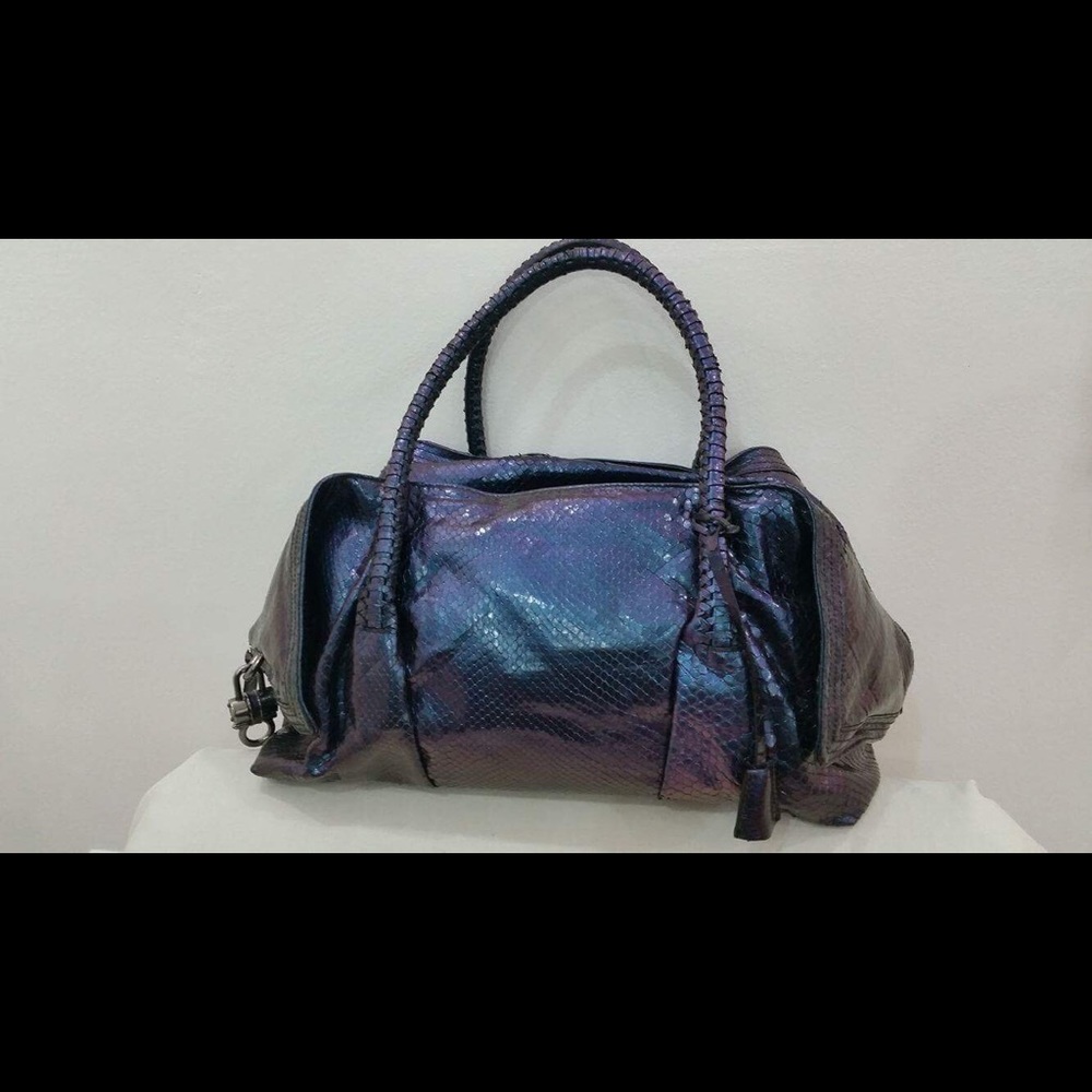 Salvatore Ferragamo Purple snake skin bag