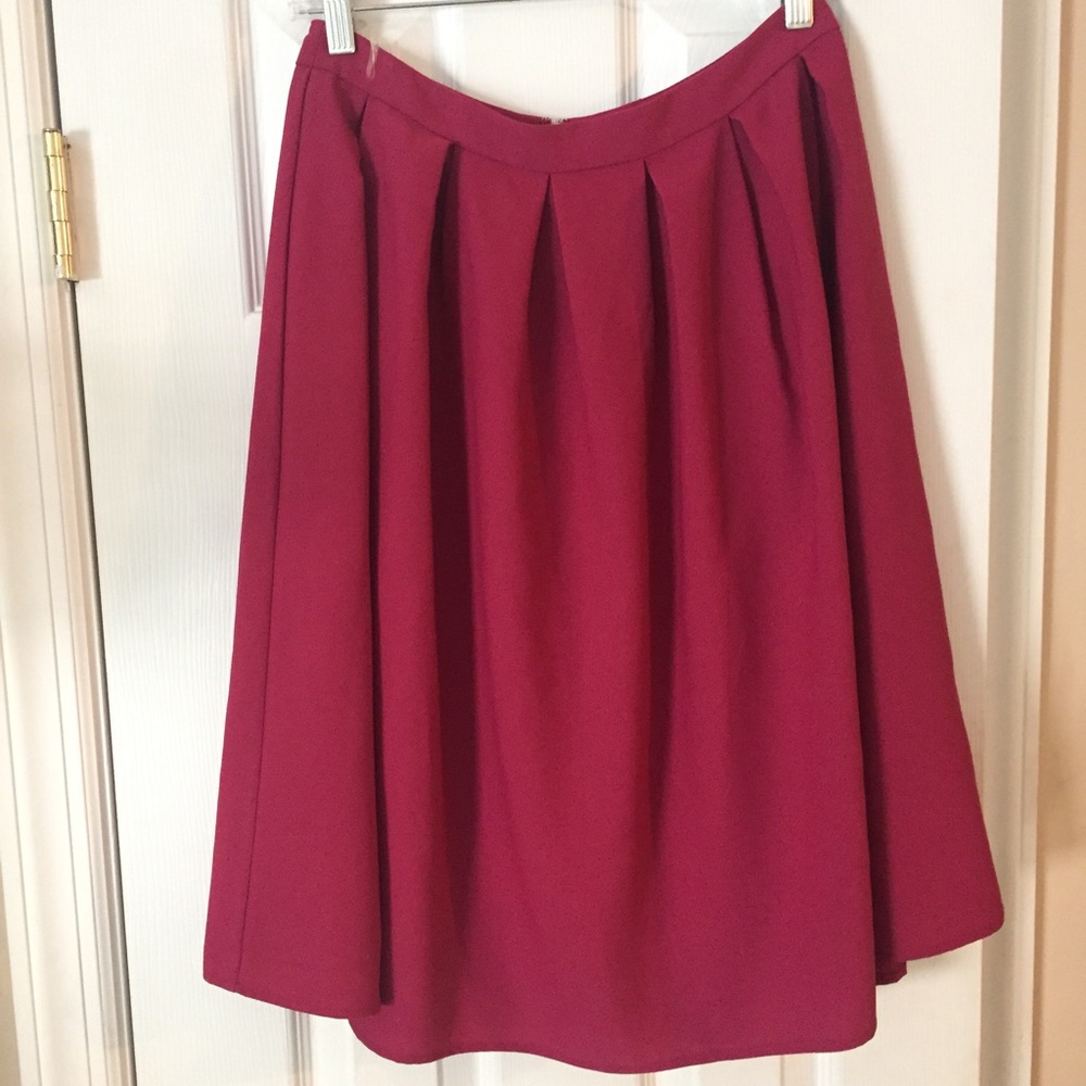 Cranberry Midi Skirt -- Francesca's