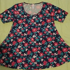 Like new floral LuLaRoe Perfect Tee,  size Small