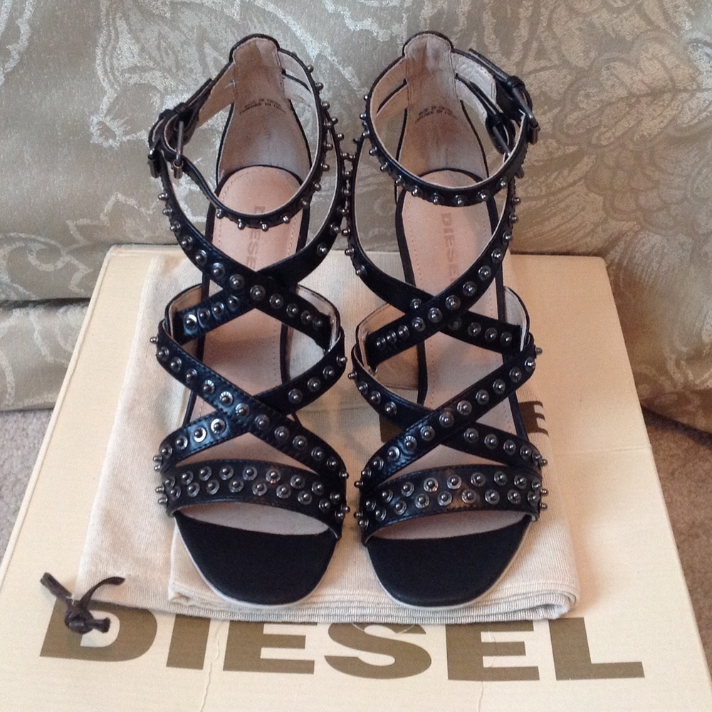 Diesel strappy sandals with hardware