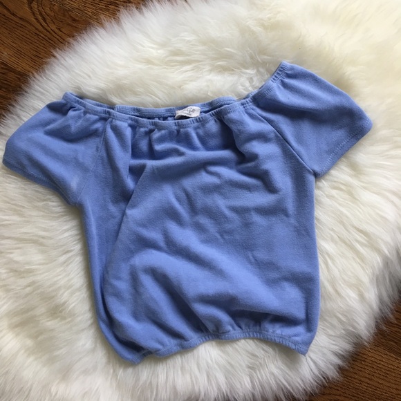 Brandy Melville Tops - Brandy Melville blue off the shoulder crop top