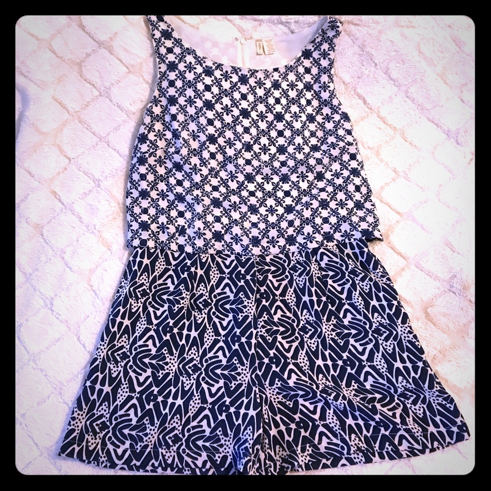 Mixed Print Romper