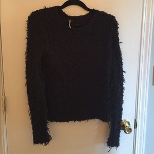 Free people, black, fuzzy sweater