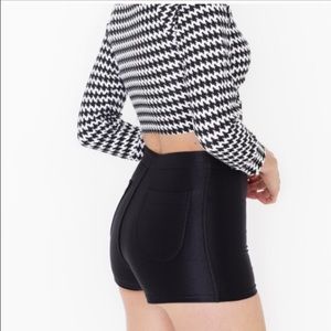Black American apparel AA disco shorts