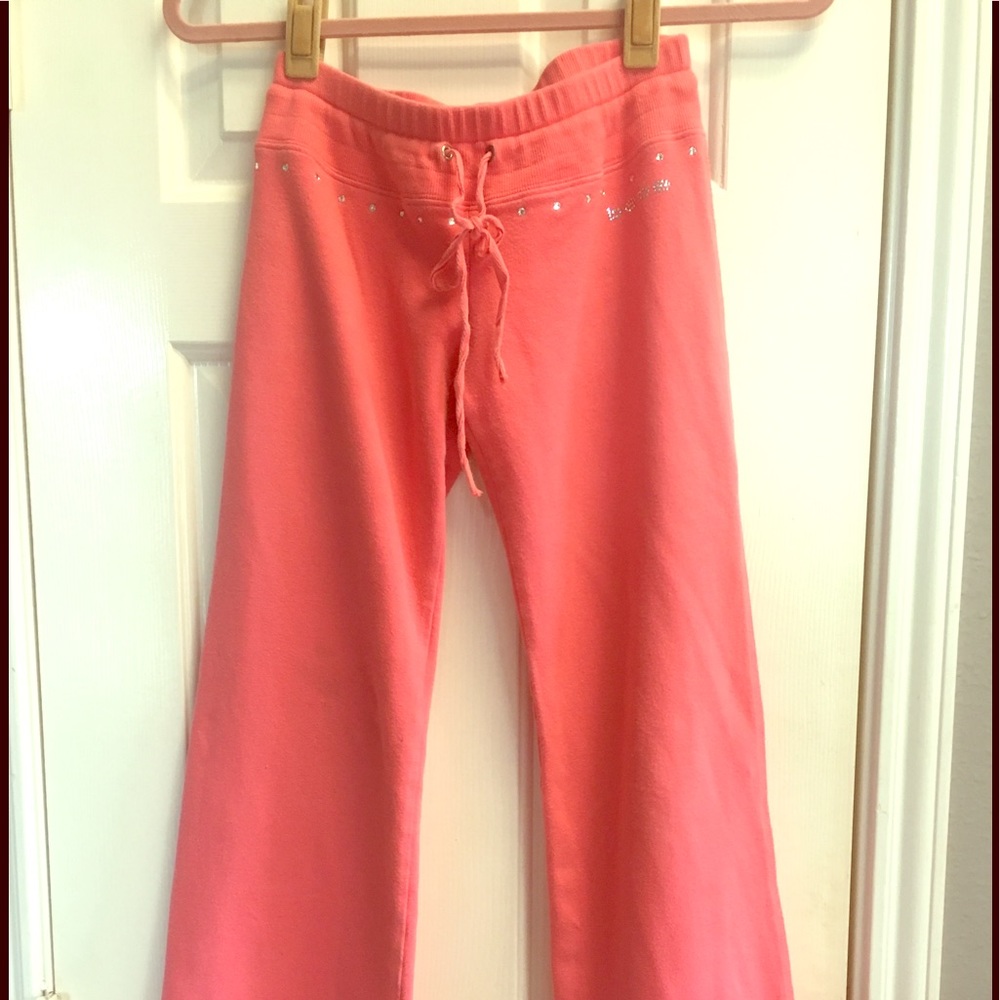Rare! Bebe logo sweat pants Sandia(salmon color).